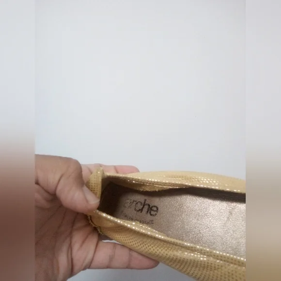 ARCHE France Metallic Gold Ballerina Ballet Flats Sz 39/8 Women - Picture 6 of 8